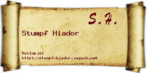 Stumpf Hiador névjegykártya